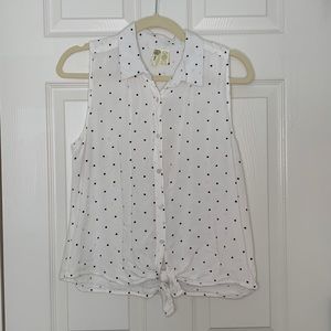 LAST CHANCE sleeveless tie polka dot top